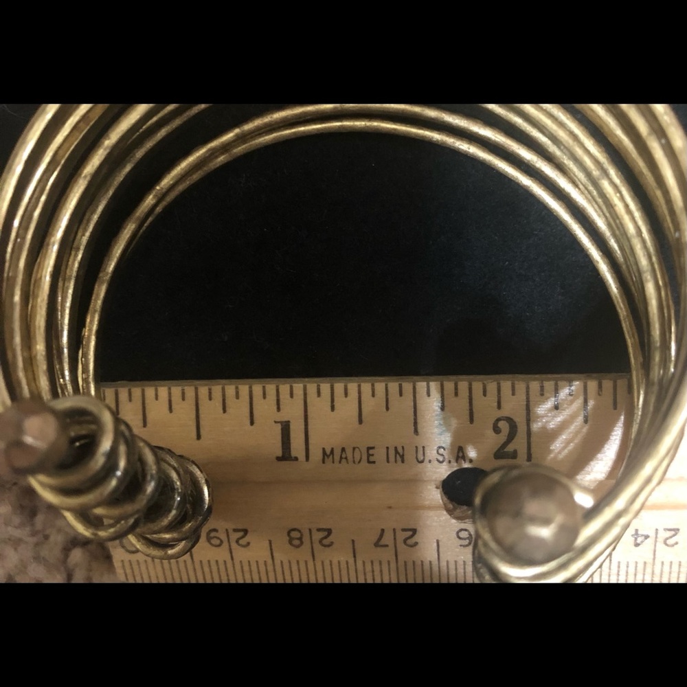 BCBGeneration Goldtone Textured Stacked Cuff Bracelet BCBG - Picture 4 of 4